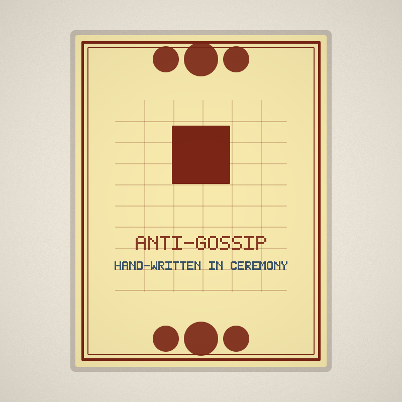 anti-gossip Back view