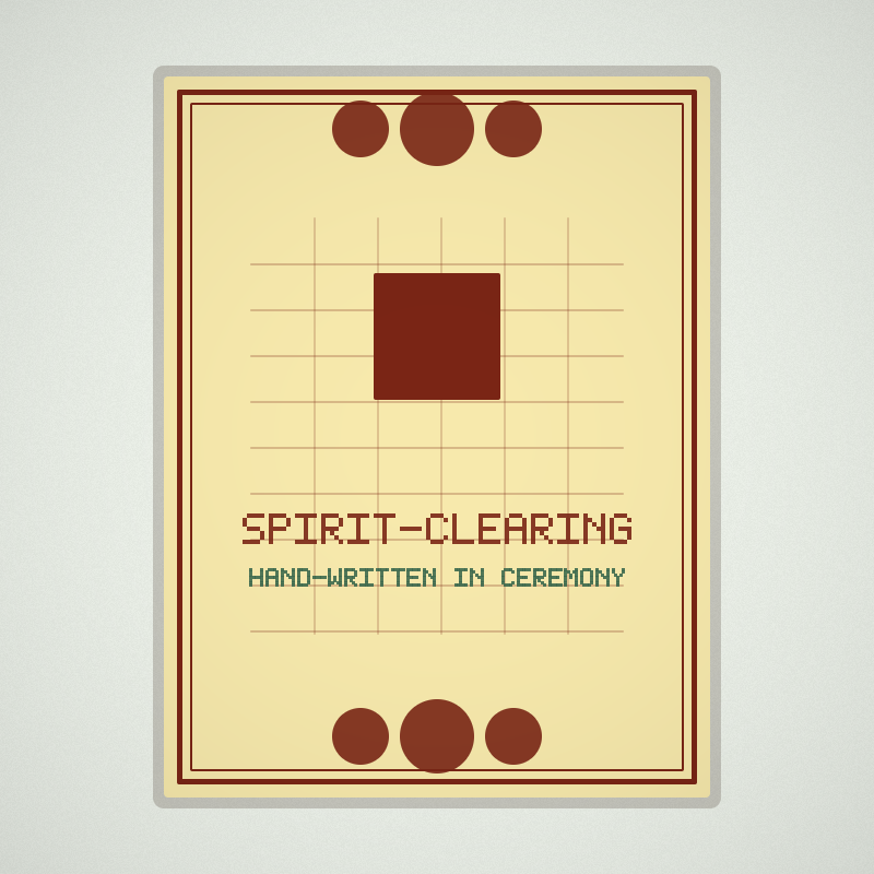 spirit-clearing Back view